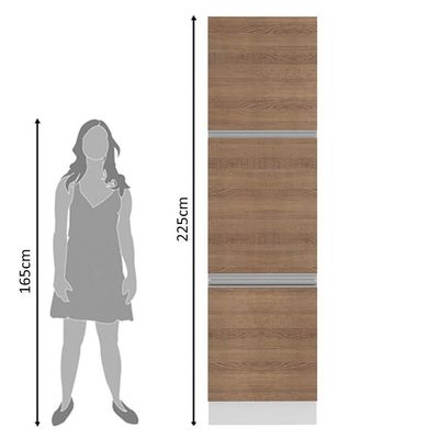 Paneleiro Glamy 3 Portas 60cm Rustic/Branco Madesa