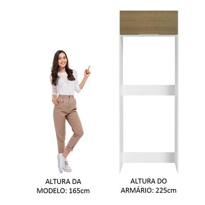 Porta Geladeira Stella 1 Porta Basculante Branco Rustic