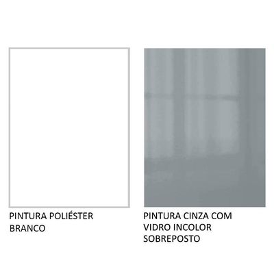Porta Geladeira Madesa Lux 1 Porta Basculante Branco Cinza