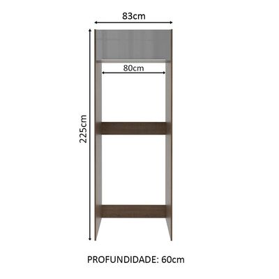 Porta Geladeira Madesa Lux 1 Porta Basculante Rustic/cinza