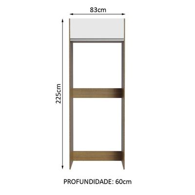 Porta Geladeira Glamy 1 Porta Basculante Rustic Branco