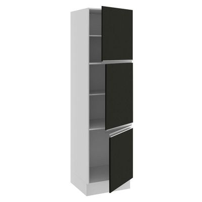 Paneleiro Madesa Glamy 60 Cm 3 Portas Branco Preto