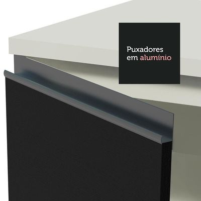 Paneleiro Madesa Glamy 60 Cm 3 Portas Branco Preto