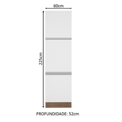 Paneleiro Glamy 60 cm 3 Portas Rustic/Branco Madesa