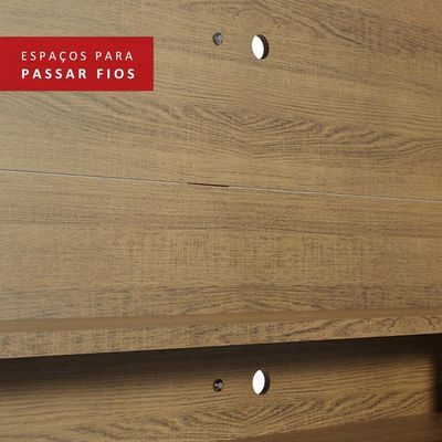 Painel Para Tv Até 60 Polegadas Madesa Alfa Com Prateleiras E Nichos - Rustic Rustic