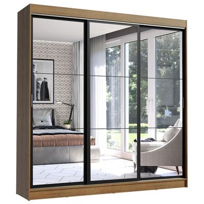 Guarda Roupa Casal Istambul 3 Portas com Espelho Madesa