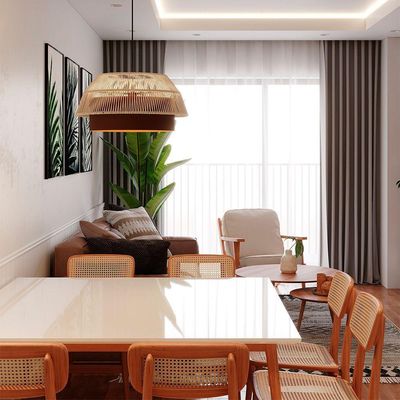 Lustre Pendente Blumenau Gaia 50cm E27 Bivolt Marrom