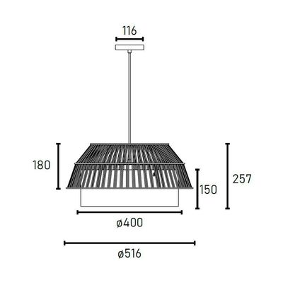 Lustre Pendente Blumenau Gaia 50cm E27 Bivolt Marrom