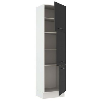 Paneleiro Madesa Agata 60cm 3 Portas Branco Preto