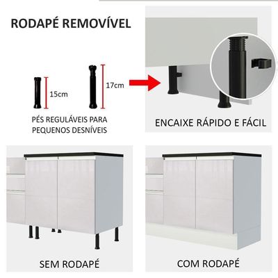 Paneleiro Madesa Acordes Glamy 100% MDF 60 cm 2 Portas BR