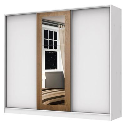 Guarda Roupa Casal 100%Mdf Madesa Eros 3 Portas BR/BR/rustic
