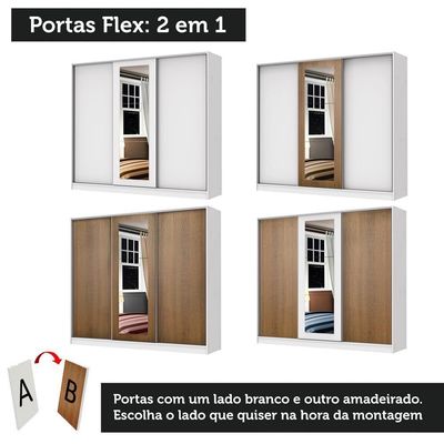 Guarda Roupa Casal 100%Mdf Madesa Eros 3 Portas BR/BR/rustic