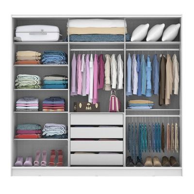 Guarda Roupa Casal 100%Mdf Madesa Eros 3 Portas BR/BR/rustic