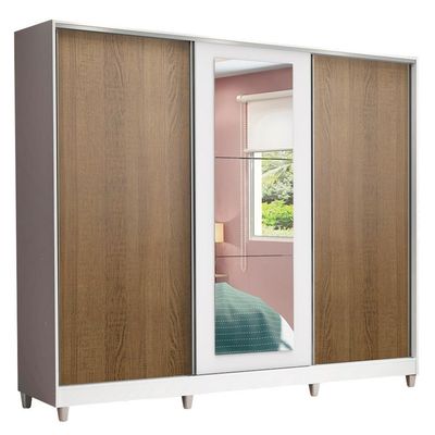 Guarda Roupa Casal 100%Mdf Madesa Eros 3 Portas De Correr