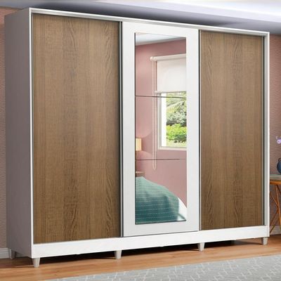 Guarda Roupa Casal 100%Mdf Madesa Eros 3 Portas De Correr