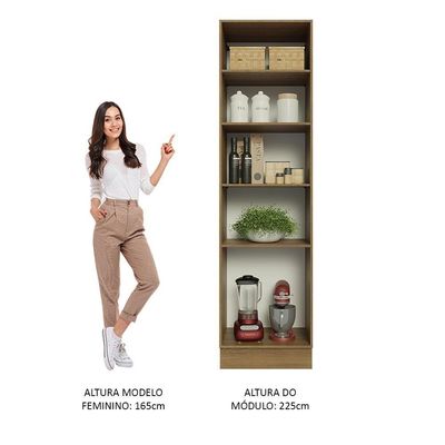 Paneleiro 60 Cm Com Nichos Abertos Para Cozinha Rustic