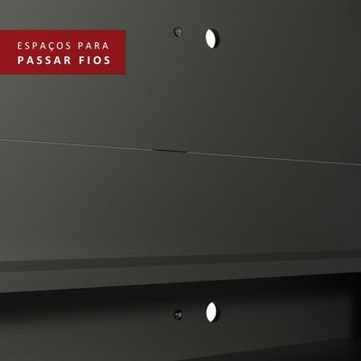 Painel Para Tv Até 60 Polegadas Madesa Alfa Com Prateleiras E Nichos - Preto Preto