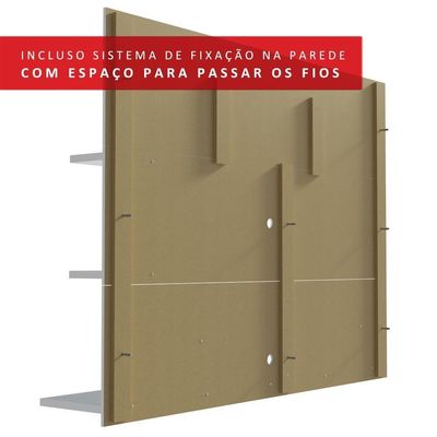 Painel Para Tv Até 60 Polegadas Madesa Alfa Com Prateleiras E Nichos - Branco Branco