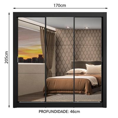 Guarda Roupa Casal Mônaco 3 Portas de Correr Madesa