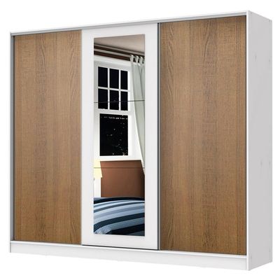 Guarda Roupa Casal 100%Mdf Madesa Eros 3 Portas BR/rustic/BR