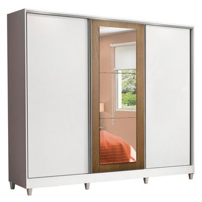 Guarda Roupa Casal 100%Mdf Madesa Eros 3 Portas de Correr