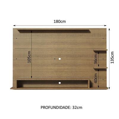 Painel Para Tv Até 60 Polegadas Madesa Alfa Com Nicho - Rustic Rustic