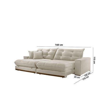 Sofá Duque Dois Módulos De 80cm B25cm A302 Linho Branco