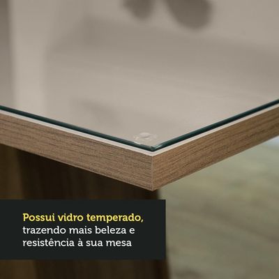 Kit Sala De Jantar Mesa 4 Cadeiras Greta Madesa Crema/Bege