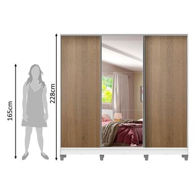 Guarda-Roupa Casal 100% MDF Royale com Espelho Madesa