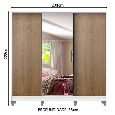 Guarda-Roupa Casal 100% MDF Royale com Espelho Madesa