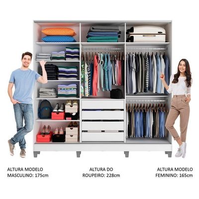 Guarda-Roupa Casal 100% MDF Royale com Espelho Madesa