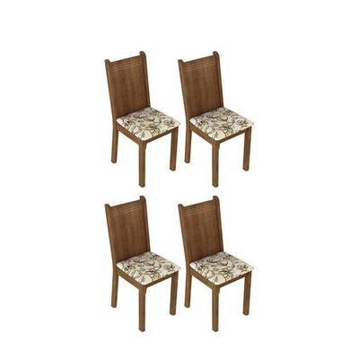 Kit 4 Cadeiras Rustic Lírio Bege Madesa 4290