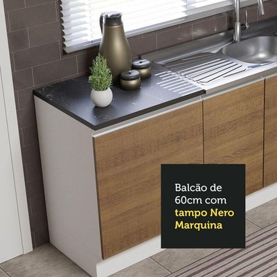 Kit Com 2 Balcões De Cozinha Acordes Branco/Rustic