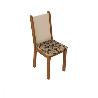 Kit 4 Cadeiras Rustic Floral Bege Madesa 4291