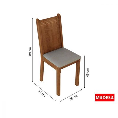 Kit 6 Cadeiras Rustic Pérola Madesa 4290