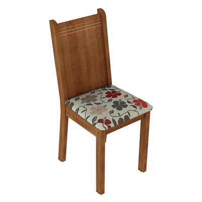 Kit 6 Cadeiras 4290 Madesa Rustic/floral Hibiscos