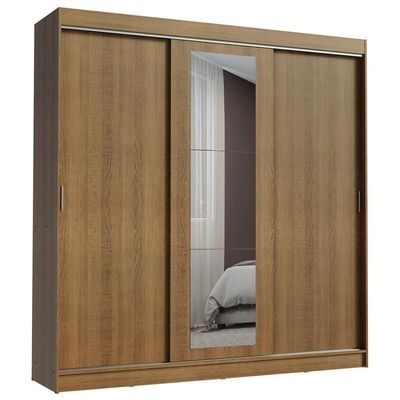 Guarda-roupa 3 Portas de Correr com Espelho 3 Gavetas Madesa