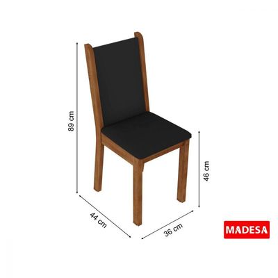 Kit 6 Cadeiras Rustic/Preto Madesa 4291