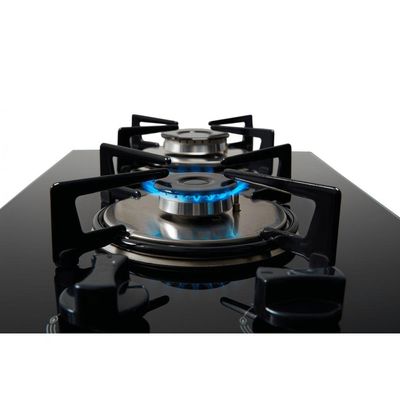 Fogão Cooktop Fischer 2Q Gás Mesa Vidro Com Supervisor De Chama Bivolt