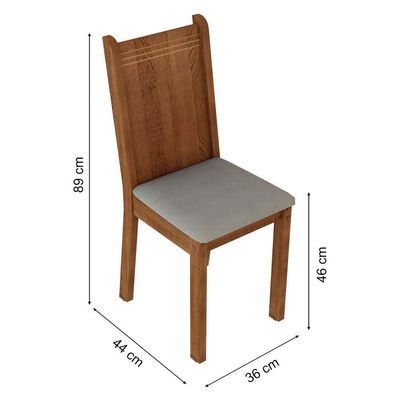Conjunto Sala Jantar Mesa Tampo Madeira 4 Cadeiras Madesa