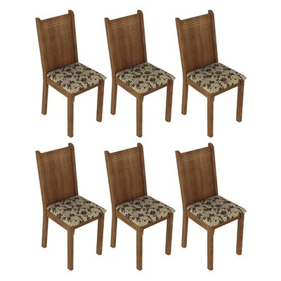 Kit 6 Cadeiras 4290 Madesa Rustic/marrom