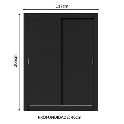 Guarda-roupa Solteiro Dallas Plus 2 Portas de Correr Madesa