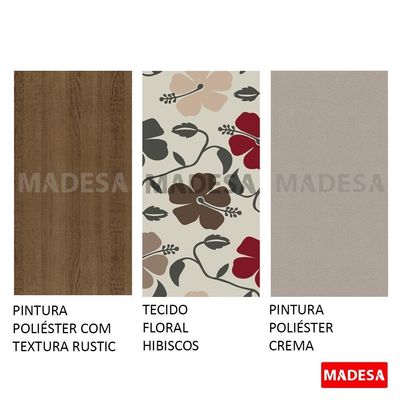 Kit 4 Cadeiras Rustic Floral Hibiscos Madesa 4291