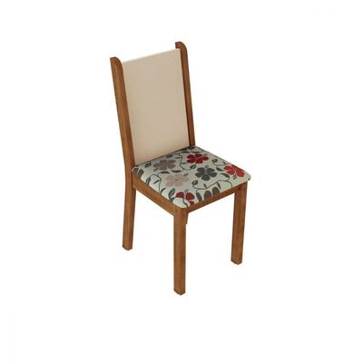 Kit 4 Cadeiras Rustic Floral Hibiscos Madesa 4291