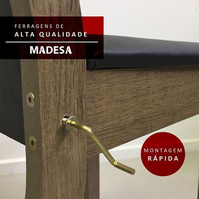 Kit 4 Cadeiras 4290 Madesa Rustic/preto