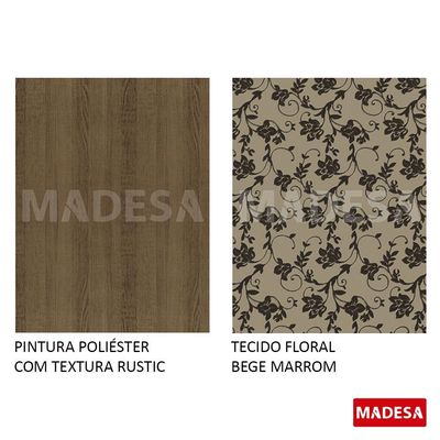 Kit 4 Cadeiras Rustic Floral Bege Madesa 4290