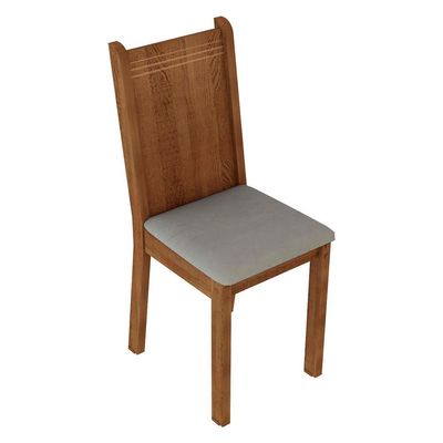 Kit 4 Cadeiras 4290 Madesa Rustic/Pérola