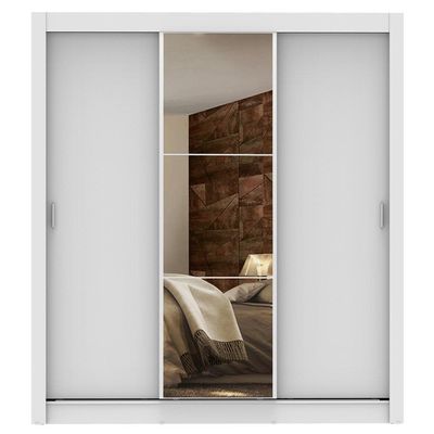 Guarda-Roupa Lyon Plus 3 Portas 1 Espelho Branco Madesa