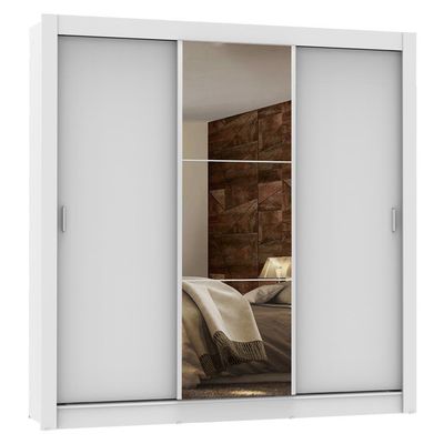 Guarda-Roupa Lyon Plus 3 Portas 1 Espelho Branco Madesa