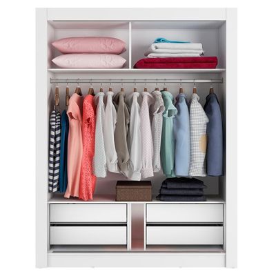 Guarda-roupa Solteiro Dallas Plus 2 Portas 4 Gavetas Madesa